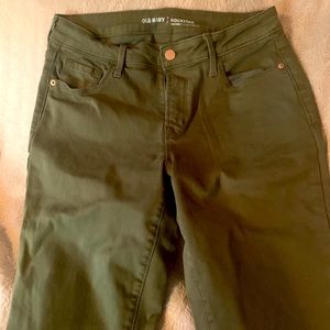 Old Navy olive green denim
